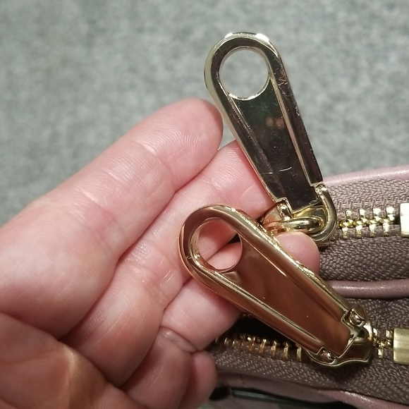 Rebecca Minkoff Quilted Leather Small Double Zipped Crossbody In Fawn - Picture 9 of 13